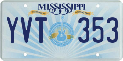MS license plate YVT353