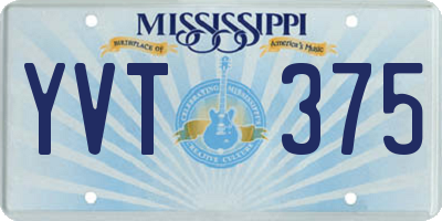 MS license plate YVT375