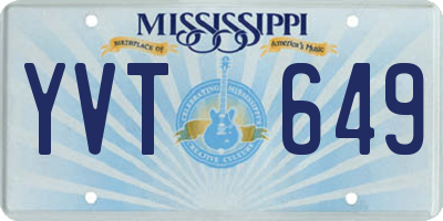 MS license plate YVT649