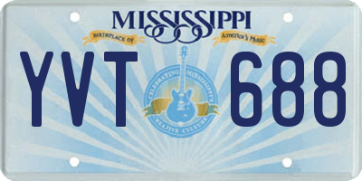 MS license plate YVT688