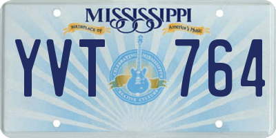 MS license plate YVT764