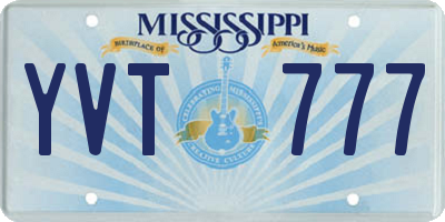 MS license plate YVT777