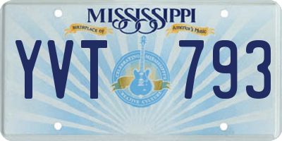 MS license plate YVT793