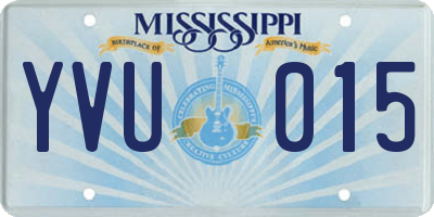 MS license plate YVU015