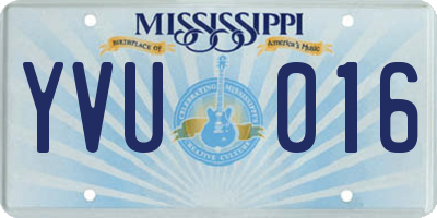MS license plate YVU016