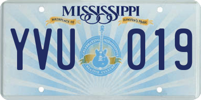 MS license plate YVU019