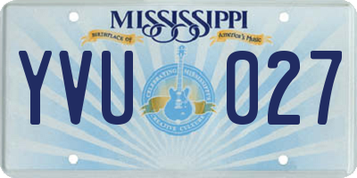 MS license plate YVU027