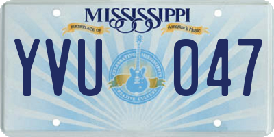MS license plate YVU047
