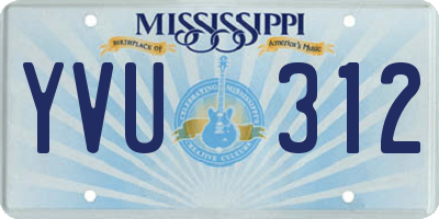 MS license plate YVU312