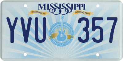 MS license plate YVU357