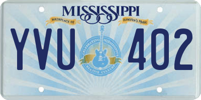 MS license plate YVU402