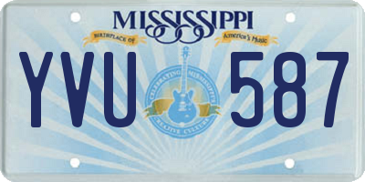 MS license plate YVU587