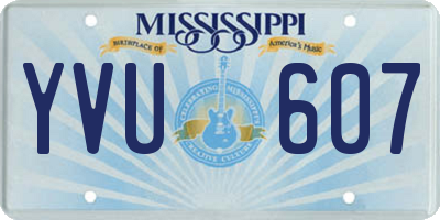 MS license plate YVU607
