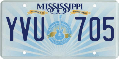 MS license plate YVU705
