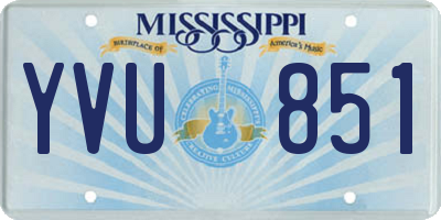 MS license plate YVU851