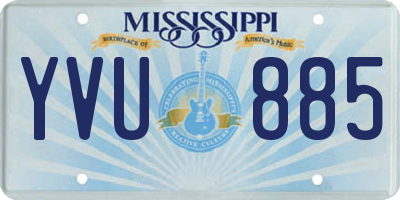 MS license plate YVU885