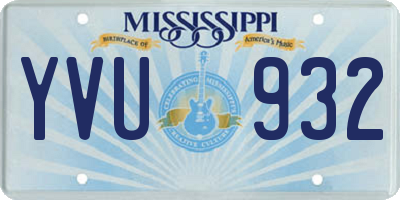 MS license plate YVU932