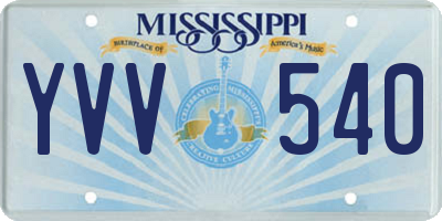 MS license plate YVV540