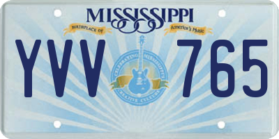 MS license plate YVV765