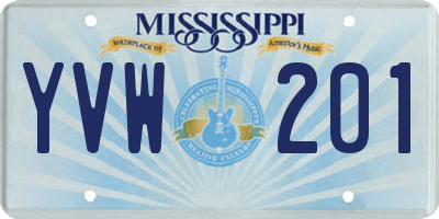 MS license plate YVW201