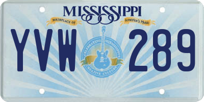 MS license plate YVW289