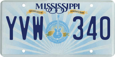 MS license plate YVW340