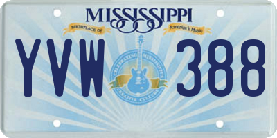 MS license plate YVW388