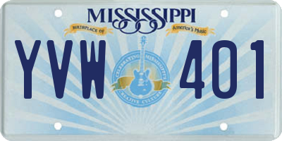MS license plate YVW401