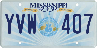MS license plate YVW407