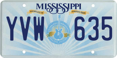 MS license plate YVW635