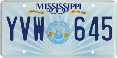 MS license plate YVW645