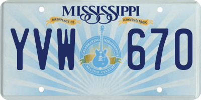 MS license plate YVW670