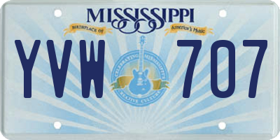 MS license plate YVW707