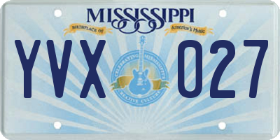MS license plate YVX027