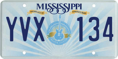 MS license plate YVX134