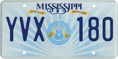 MS license plate YVX180