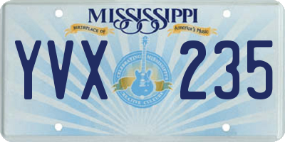 MS license plate YVX235
