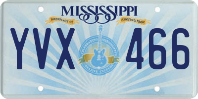 MS license plate YVX466