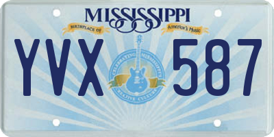 MS license plate YVX587
