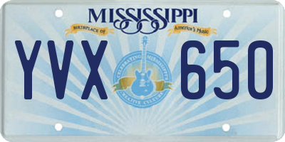 MS license plate YVX650