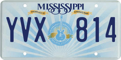 MS license plate YVX814