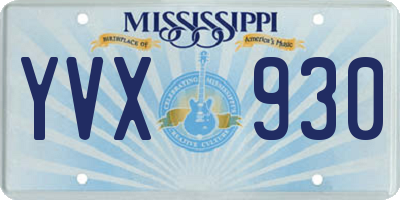 MS license plate YVX930