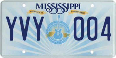 MS license plate YVY004