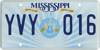 MS license plate YVY016