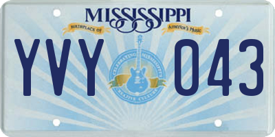MS license plate YVY043