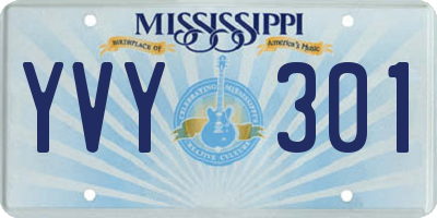 MS license plate YVY301
