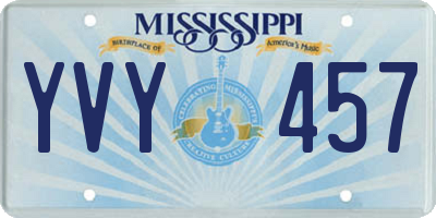 MS license plate YVY457