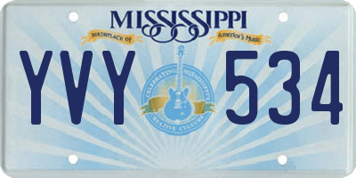 MS license plate YVY534