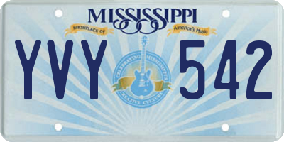 MS license plate YVY542