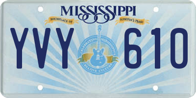 MS license plate YVY610